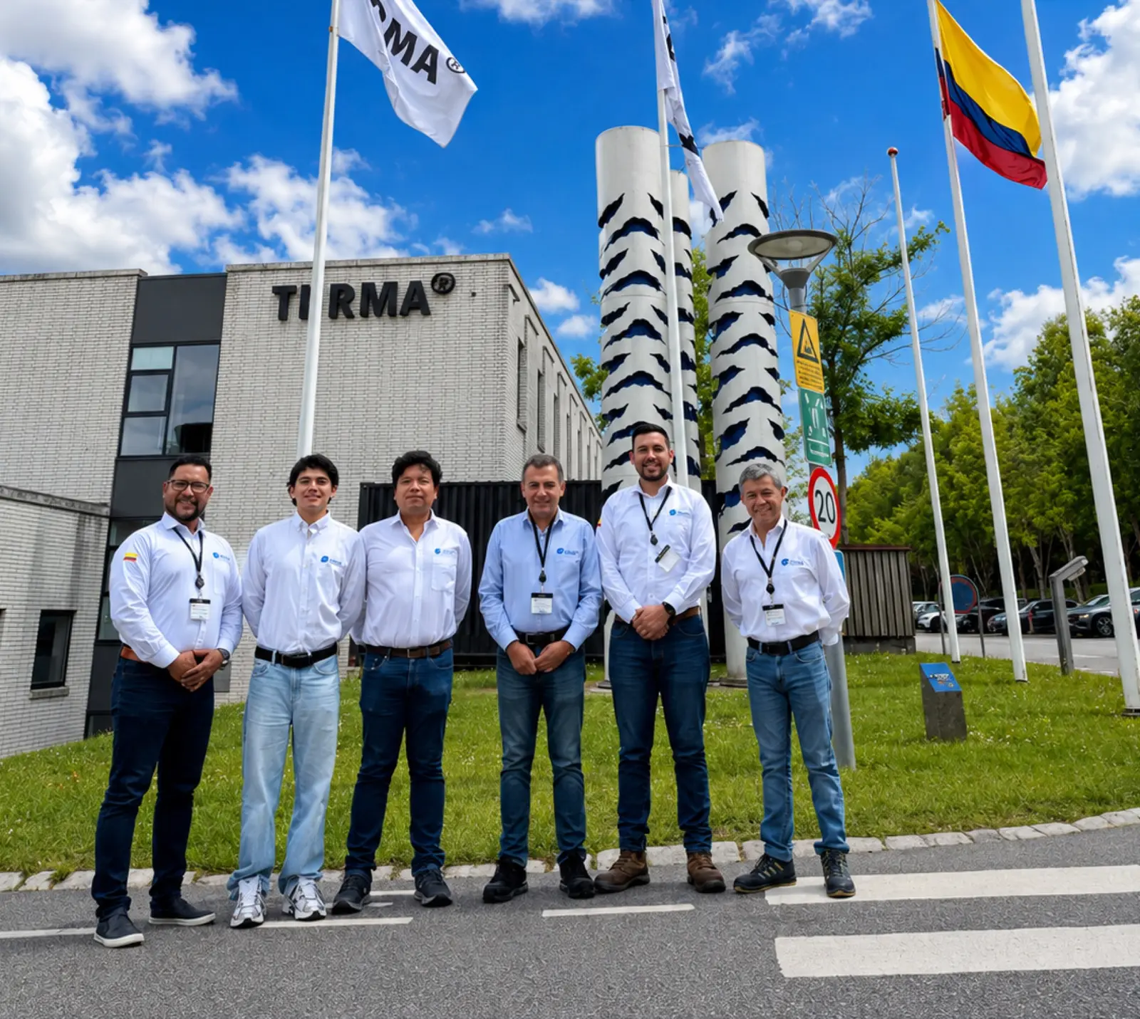 Ingenieros de Teleaccess en trabajo de campo junto a infraestructura de telecomunicaciones